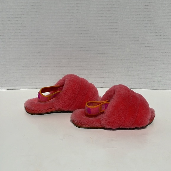UGG Kids Fluff Yeah Slide Girls Shoes Strawberry Sorbet Multi - Picture 5 of 10